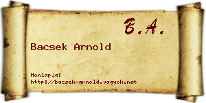 Bacsek Arnold névjegykártya
